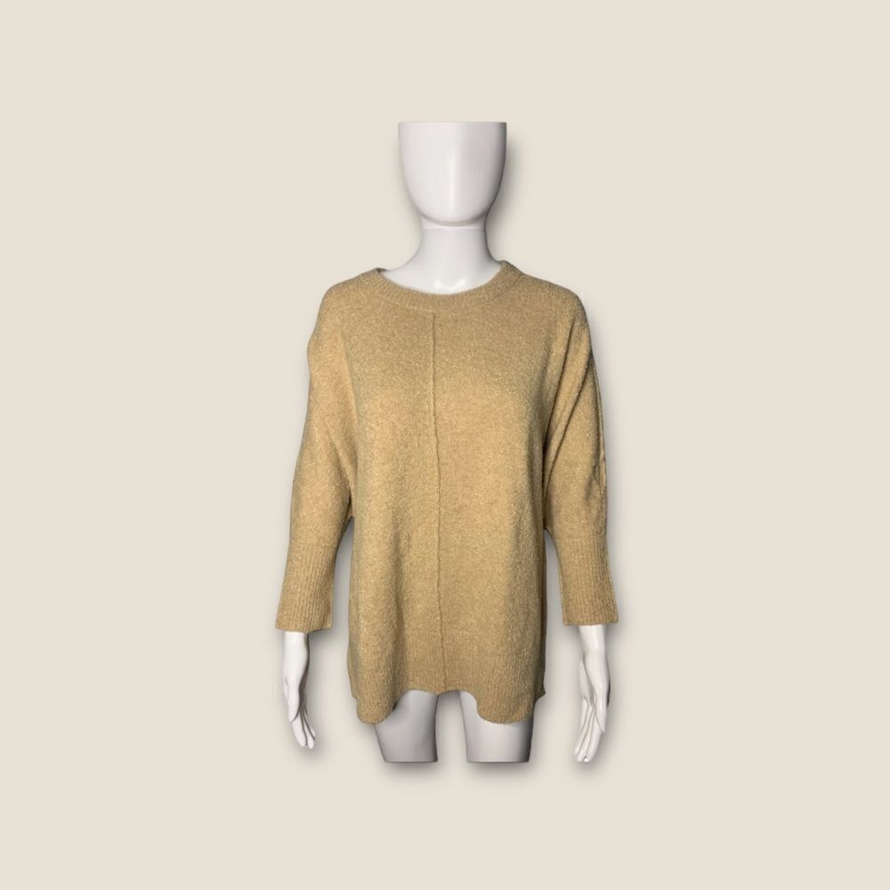 Lou & Grey Sweater Women's XS/S Camel Brown Super Soft Poncho Sleeve Cozy Knit